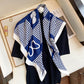 90*90cm Luxury Brand Colorful Twill Print Square Scarf