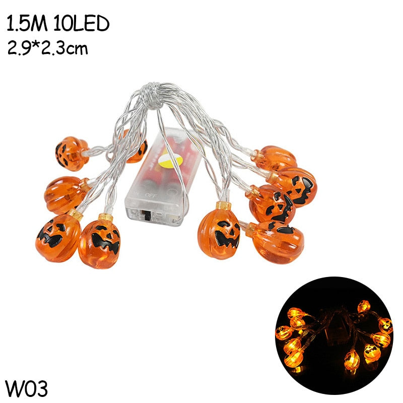 Autumn Maple Leaves Pumpkin Garland Led