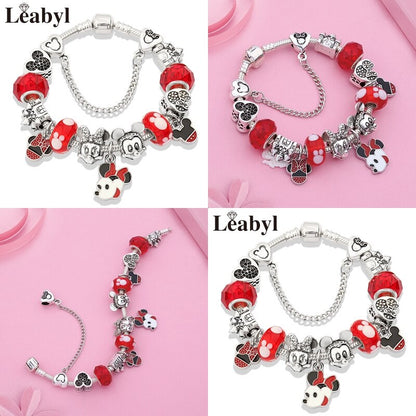 Leabyl Pink Enamel Crystal Bracelet