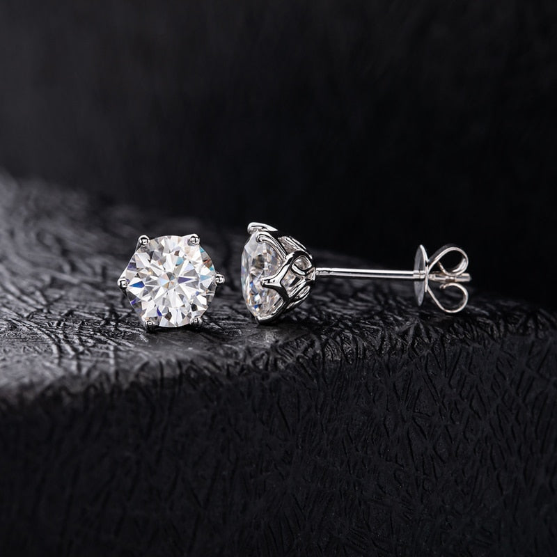 0.5-1 Carat D Color Moissanite Stud Earrings