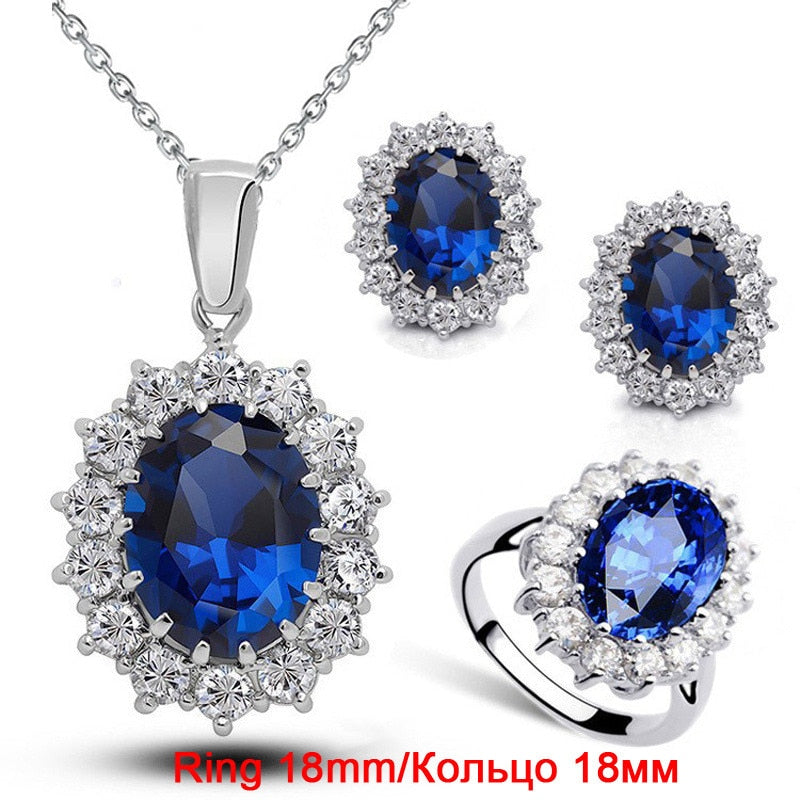 Sapphire Stone Jewelry Set