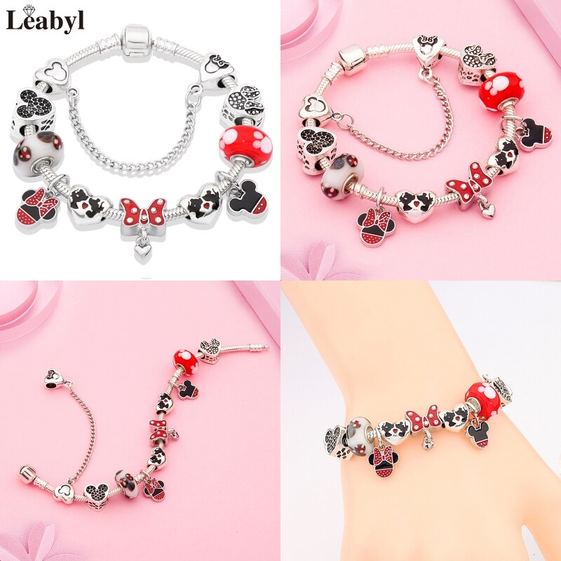 Leabyl Pink Enamel Crystal Bracelet