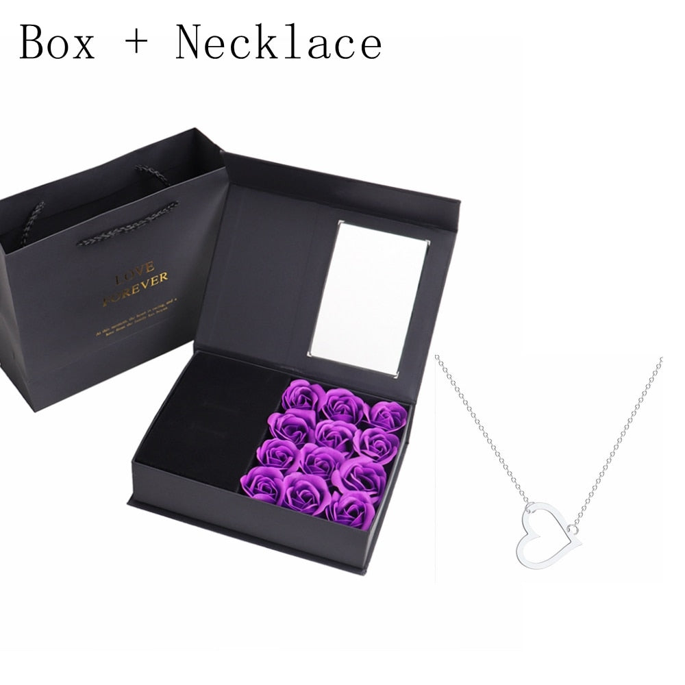 Rose Soap Flowers & Necklace Gift Box