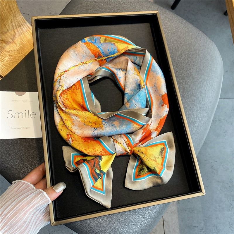 17*150cm Long Horse Silk Scarf