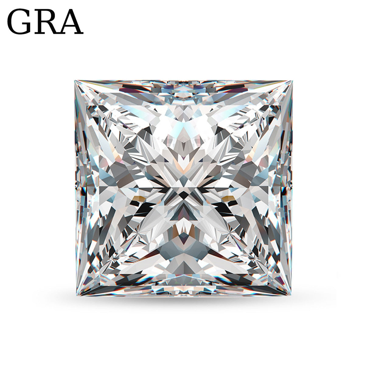 Princess Cut D Color VVS1 Moissanite, GRA