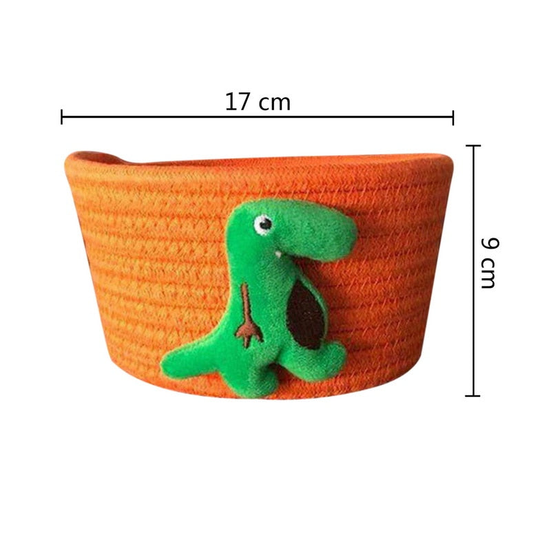 Cartoon Animals Hand Woven Storage Basket Kids Toys