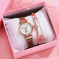 2PCS Set Gaiety Brand. Rhinestone Bracelet Montre Femme watch