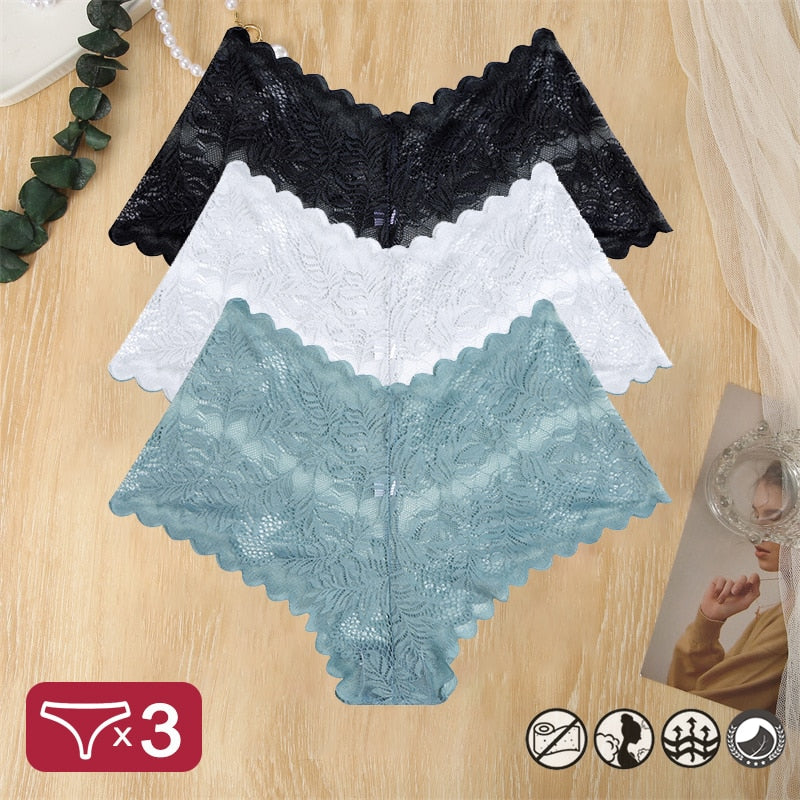 3PCS Women Lace Panties