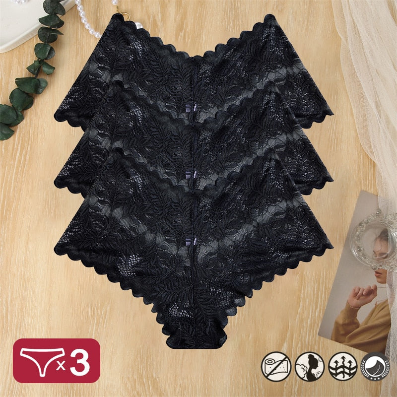 FINETOO 3PCS Lace Panties