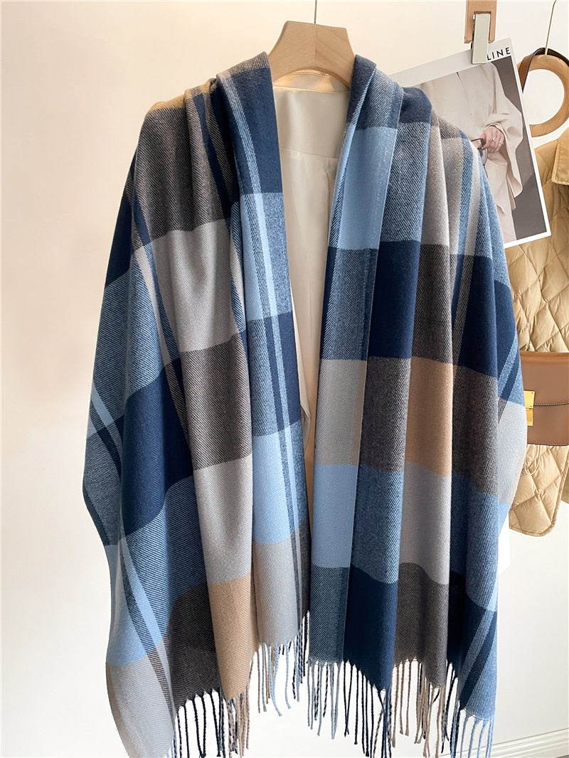 200*65cm Luxury Plaid Cashmere Long Pashmina Scarf