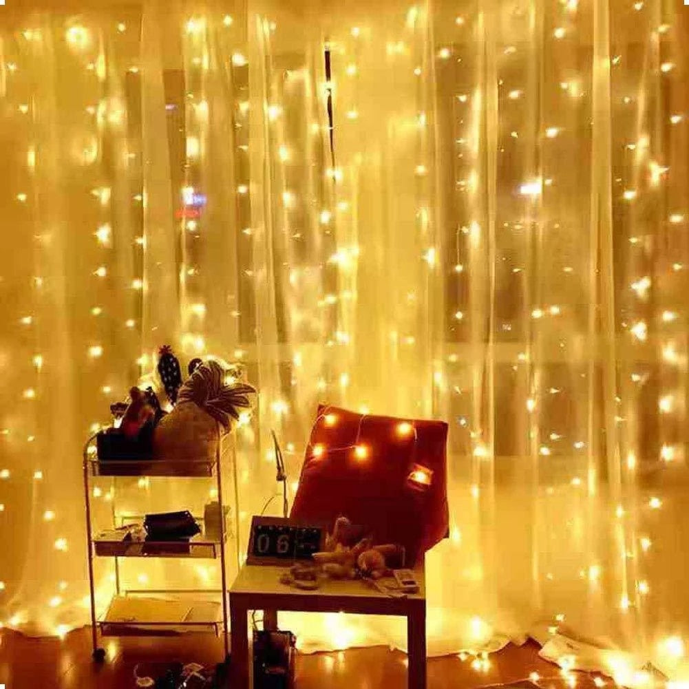 Curtain Lights Garland Merry Christmas Decorations