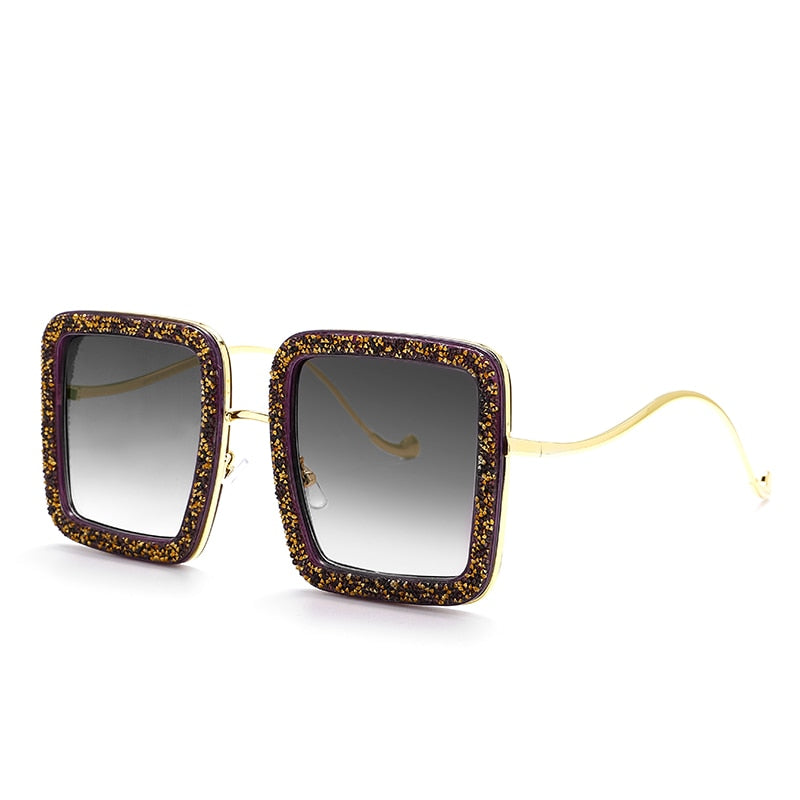 Oversized Luxury Diamond with Shiny Crystal Sunglasses