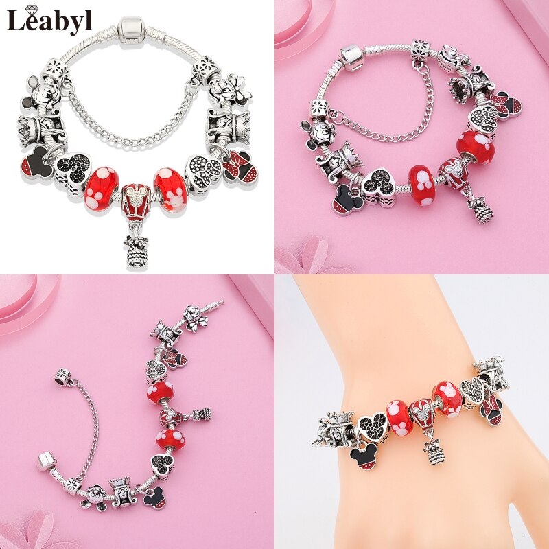 Leabyl Pink Enamel Crystal Bracelet