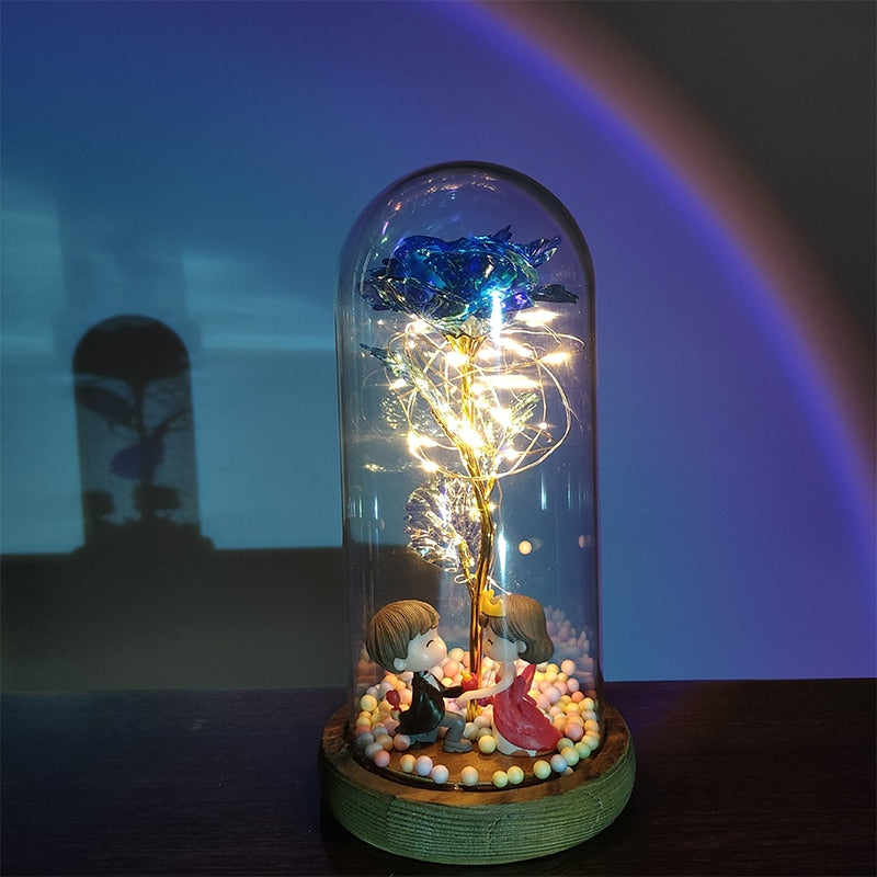 LED Enchanted Galaxy Rose Eternal 24K Gold Foil Flower