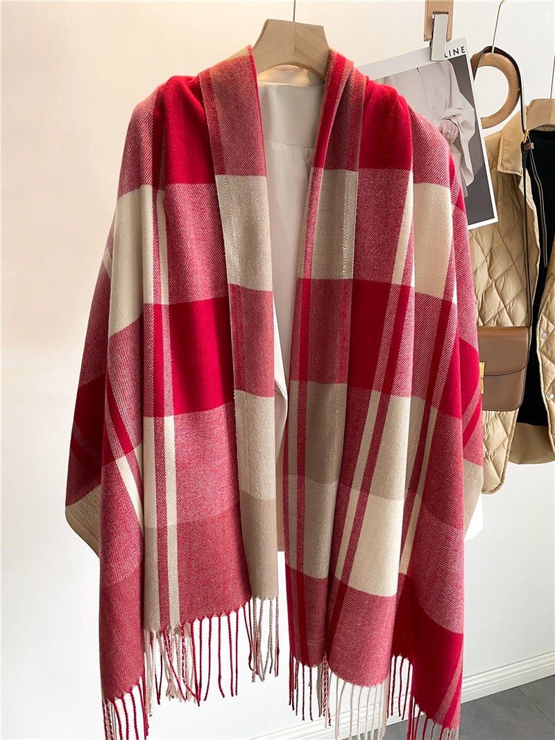 200*65cm Luxury Plaid Cashmere Long Pashmina Scarf