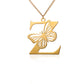 Stainless Steel A-Z Alphabet Letter Butterfly Necklace