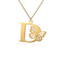 Stainless Steel A-Z Alphabet Letter Butterfly Necklace