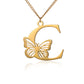 Stainless Steel A-Z Alphabet Letter Butterfly Necklace