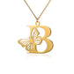 Stainless Steel A-Z Alphabet Letter Butterfly Necklace