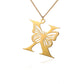 Stainless Steel A-Z Alphabet Letter Butterfly Necklace