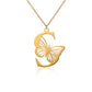 Stainless Steel A-Z Alphabet Letter Butterfly Necklace