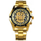 Mechanical Watch Men Skull Golden Stainless Steel Strap