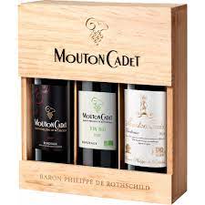 Mouton Cadet  2007 3 Bottles set - Original Wood box